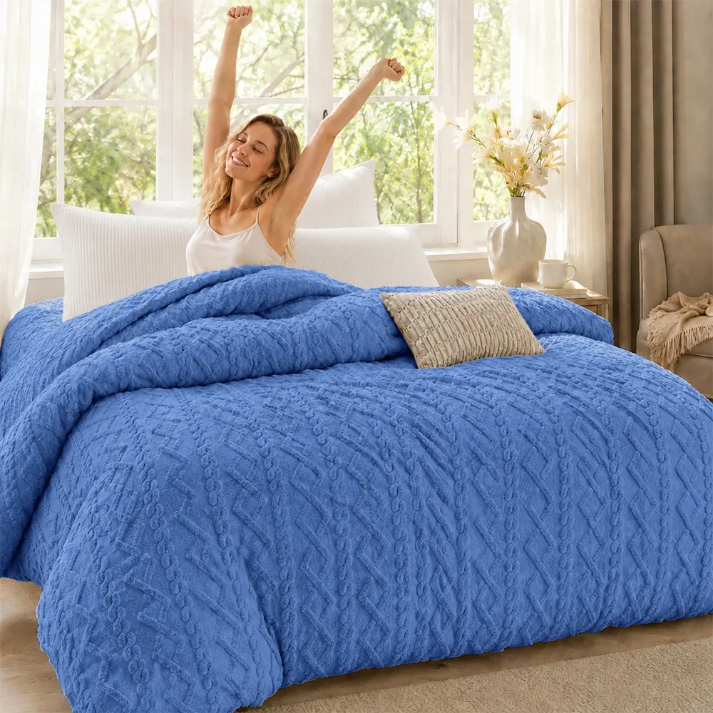 1 Pcs Cashmere Blend Luxurious Taffeta Comforter - Extra Thick Quilted Woven Duvet Insert, Ultra Soft, Breathable, Machine Washable, Cozy Warm Bedding for Autumn Winter Bedroom, Hotel Use