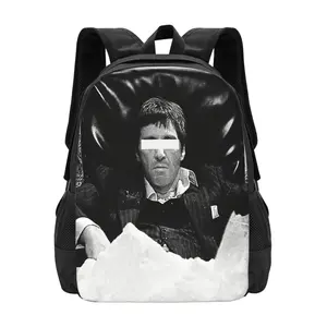 Scarface Black And White Design Backpack Fashion Travel Backpack Laptop Backpack 16ch Simple And Large Capacity