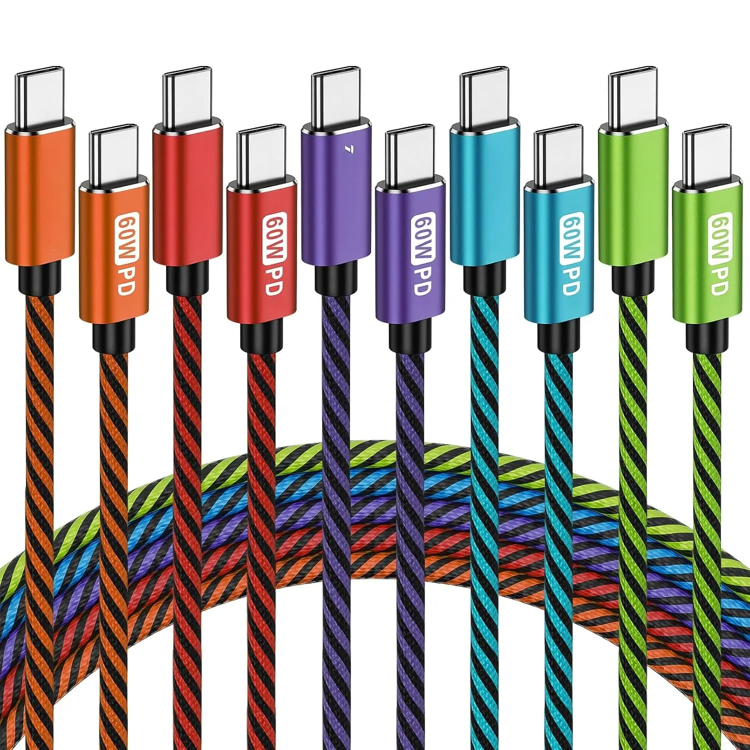 USB C to USB C , USB C Charger  6FT 5-Pack 60W, USBC to USBC    for Phone 15/15 Pro/15 Pro Max, Type C Charger  for  S23/S23+, MacBook, Pad Pro/Air