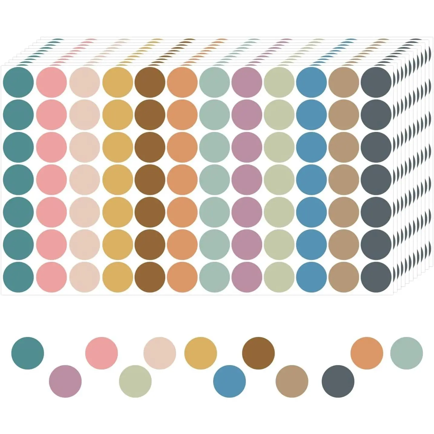 4200 PCS 0.75 Inch Round Colored Dot Stickers, 12 Colors Color Coding Circle Labels for Office, Classroom & Teaching Papers (25 Sheets)