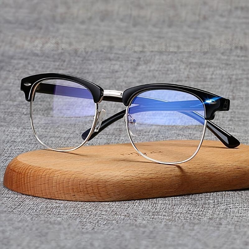 Unisex Anti-Blue Light Glasses, Lightweight Metal Frame Eyewear with Eye Strain Relief, Y2K Minimalist Style for Work, Gaming, Everyday Screen Use