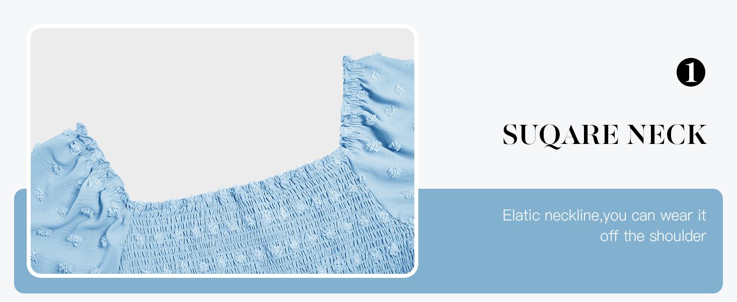 Imily Bela Women's Maternity Long Sleeve Dress Square Neck Swiss Dot Summer Casual Loose Short Dresses