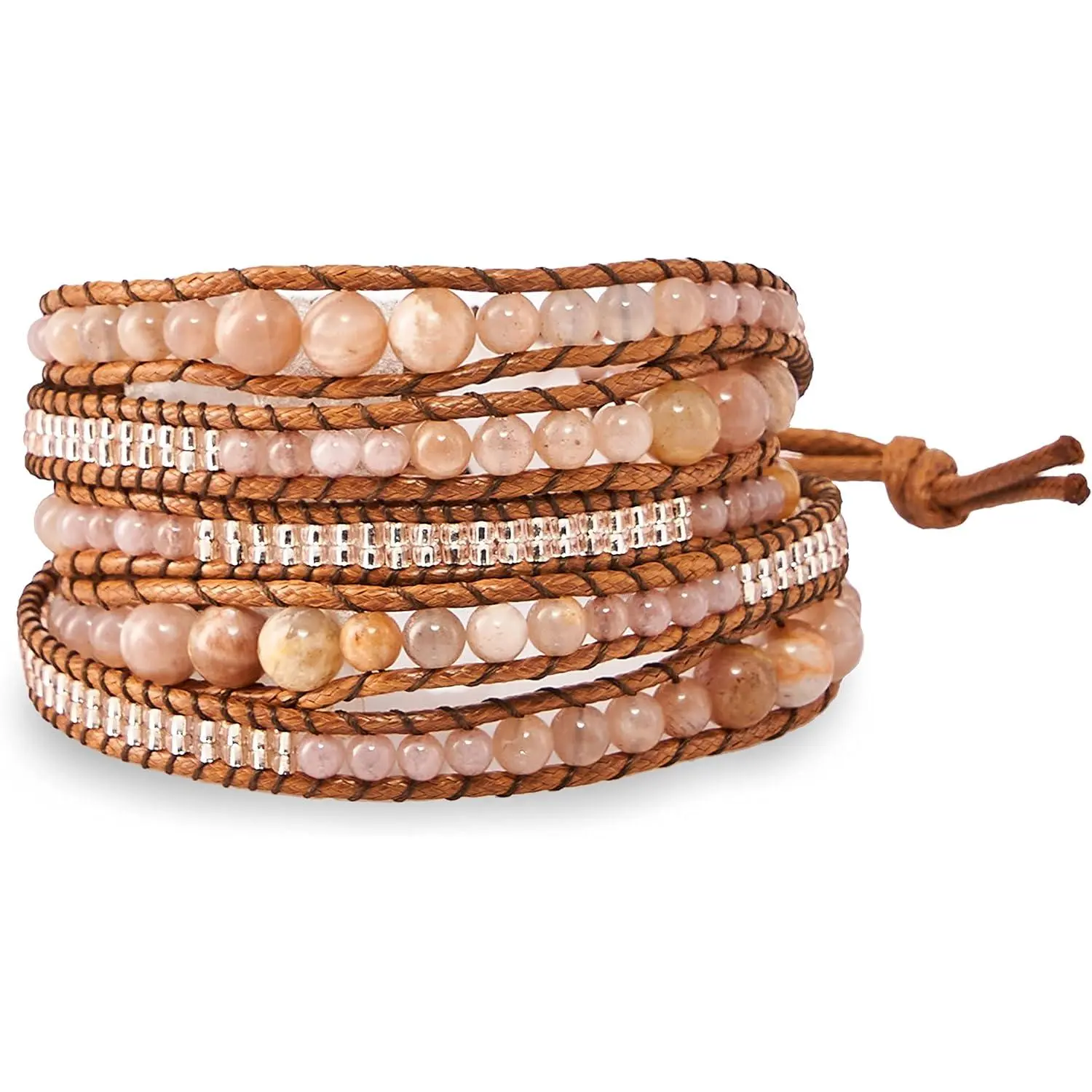 Bracelet for Women –  Vegan Boho  Stone Layered Bracelet, Thailand Bohemian Stackable Beaded Wrap Bracelets, Summer Hippie Bracelet Stack, Fashion  Gifts