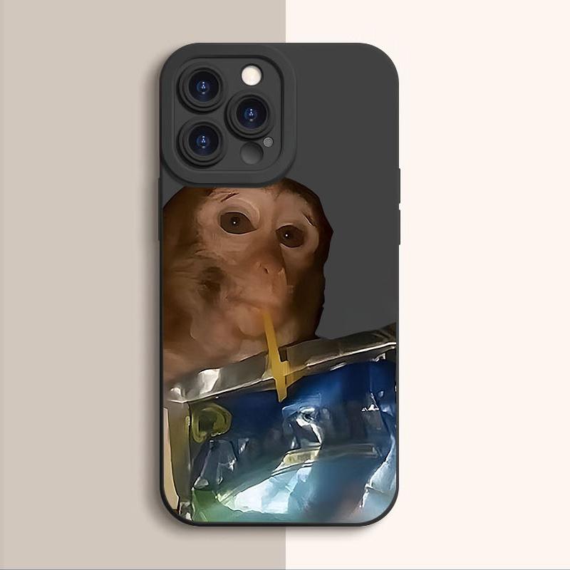 Cute Monkey Pattern Phone Case , TPU Soft Silicone, Fully Protected and Shockproof For iPhone 17 16 15 Pro Max 14 13 12 11 X Plus Air Mini Funny Clown