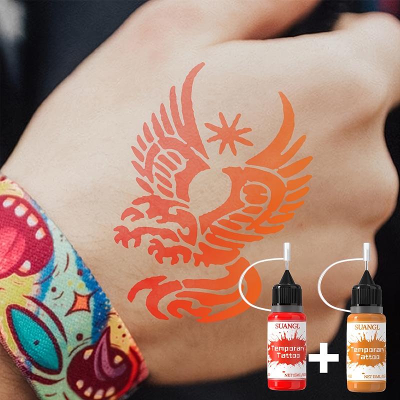 A must-have for parties and events, 8 bottles of mixed color temporary tattoo ink, easy-to-use body painting set  tattoos
