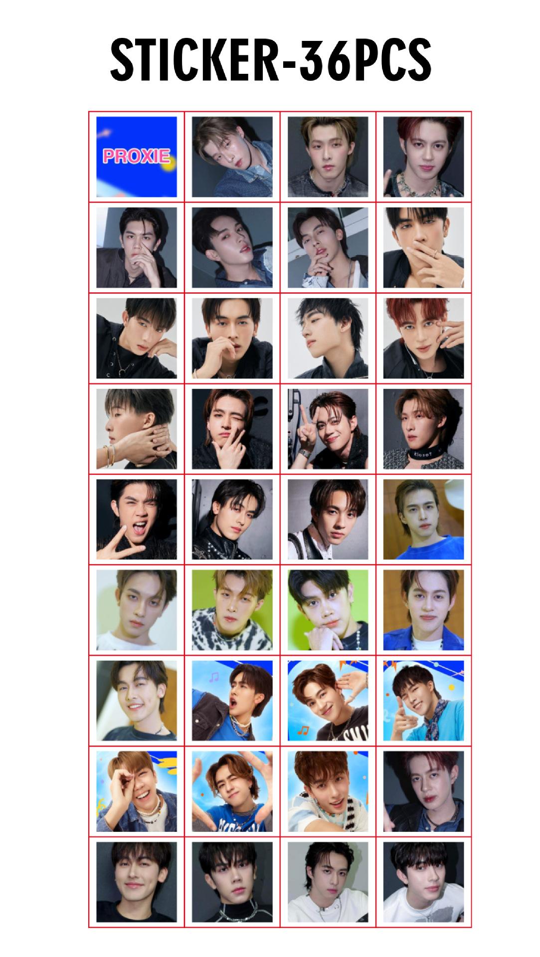 96 Pcs/Set Thai Boy Group PROXIE DICE Lomo Card Onglee Chokun Idol HD Photocard with Stickers Cosplay Gift ﻿