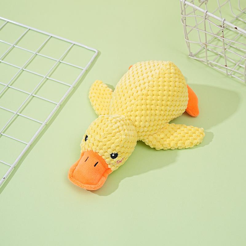 Dog toy plush sleeping duck resistant to biting teeth and sounding to relieve boredom Small and medium-sized dog pet sounding toy