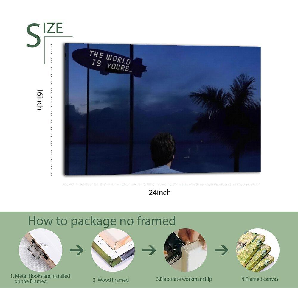 SCARFACE TONY MONTANA The World Is Your Artistic Wall Decor, Waterproof Canvas Poster, Cute And Vibrant Poster for Bathroom, Living Room, Bedroom, Dorm, A Perfect Gift Idea for New Year Home Decor