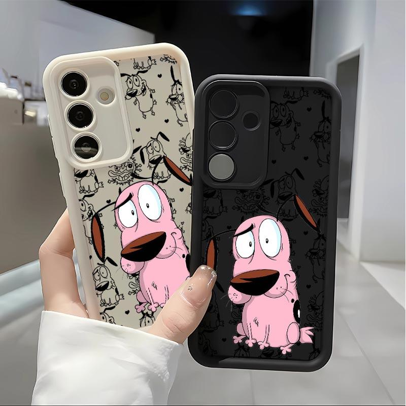 Cartoon Couragethe Cowardly Dog Soft&Flexible TPU Silicone Phone Case For Galaxy S26 Ultra S25 Edge S24 FE S23 S22 S21 Plus A13 A14 A15 A16 A17 A33 A34 A35 A36 A52 A53 A54 NOTE20 Durable|Shockproof|Full Camera Protection|Anti-Fingerprint