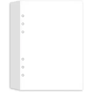 (3 Pack) A5 Blank Paper Refills, 6 Hole Punched, 300 Sheets/600 Pages Loose Leaf Paper for Large Leather Journal/Filofax Binders, 100gsm Printing Papers, 5.8'' x 8.2''