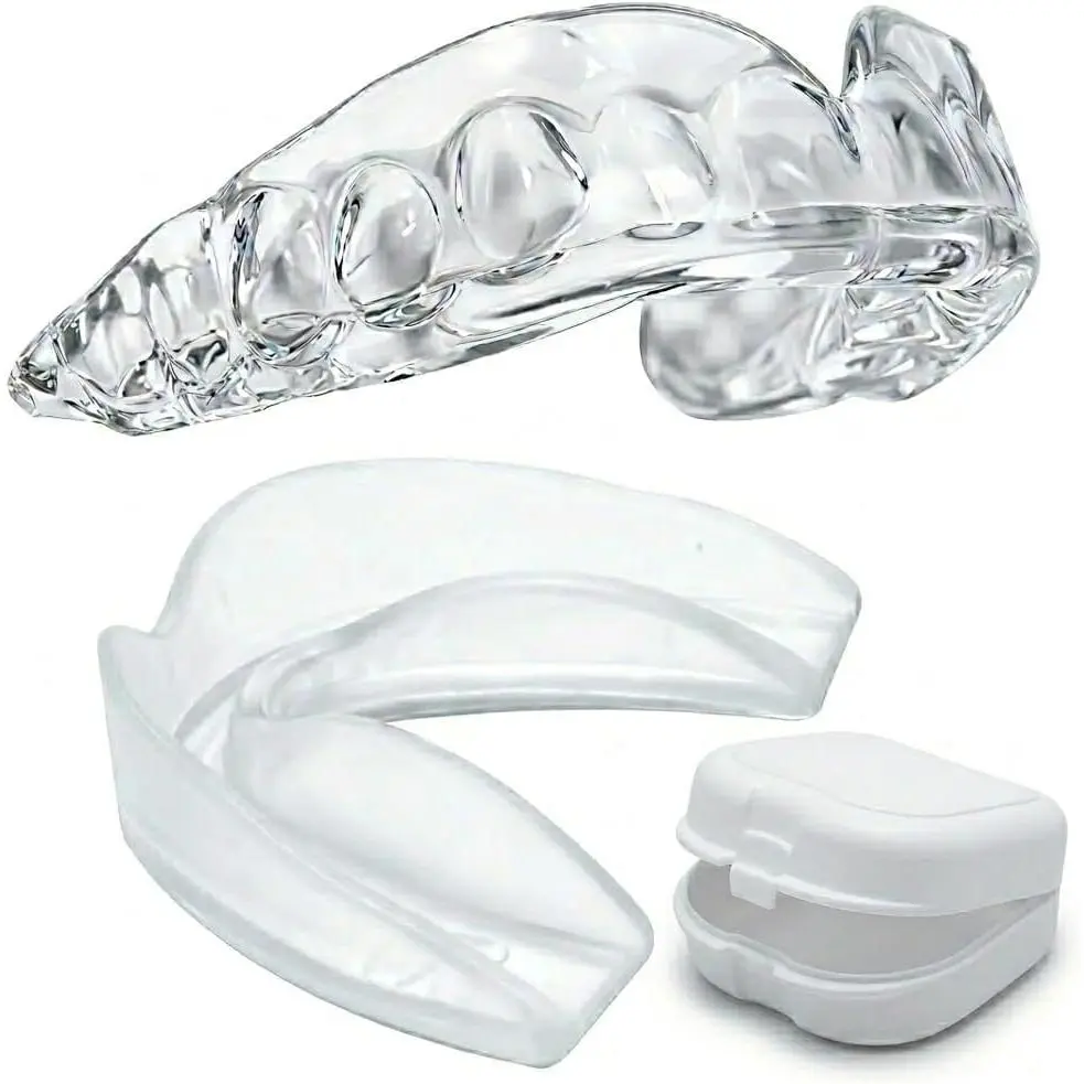Outdoor activitiesProfessional Sport Mouth Guards- 2 Pack - No BPA - Safe Clear Color - No Color Additive - Athletic Teeth Mouth Guards - Fit A Mouth Size - Custom Fit - Free Carrying case Included