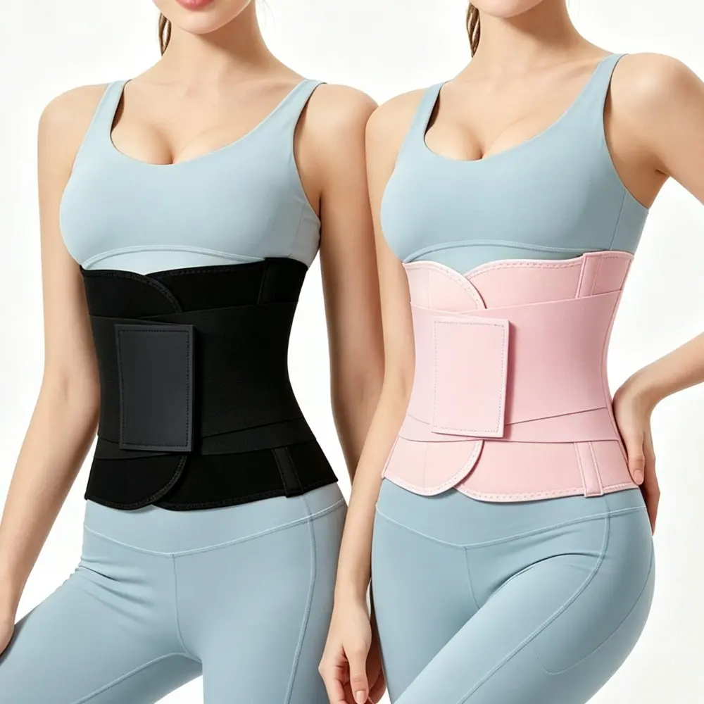 Women's Adjustable Compression Waist Trimmer Belt - Neoprene Sweat-Enhancing Tummy Shaper, Postpartum Belly Wrap for Gym & Daily Wear