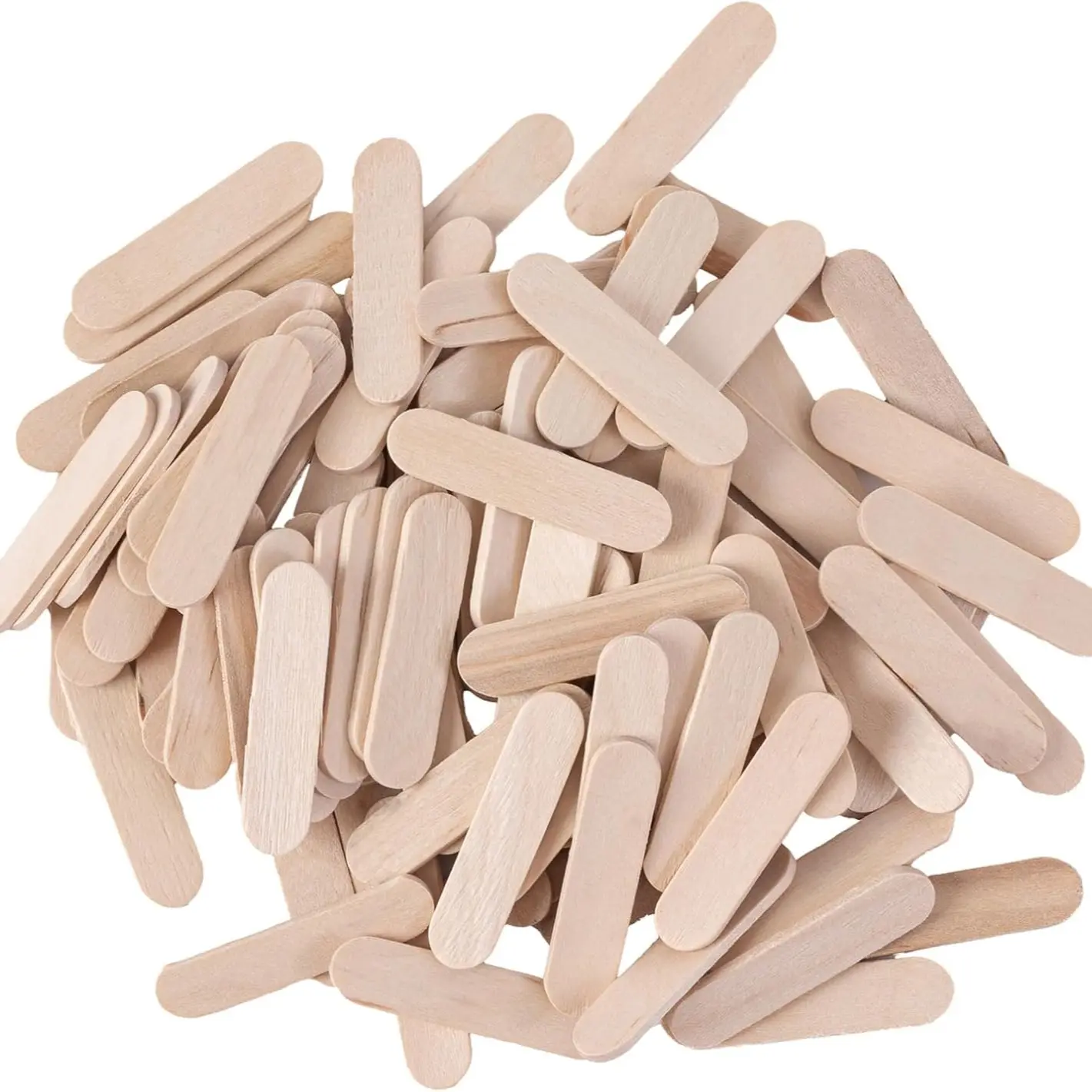 100 Mini Wooden Craft Sticks, Food Grade Ice Pop Sticks, Ideal for Home Crafts, Candle Making, Classroom Art Supplies
