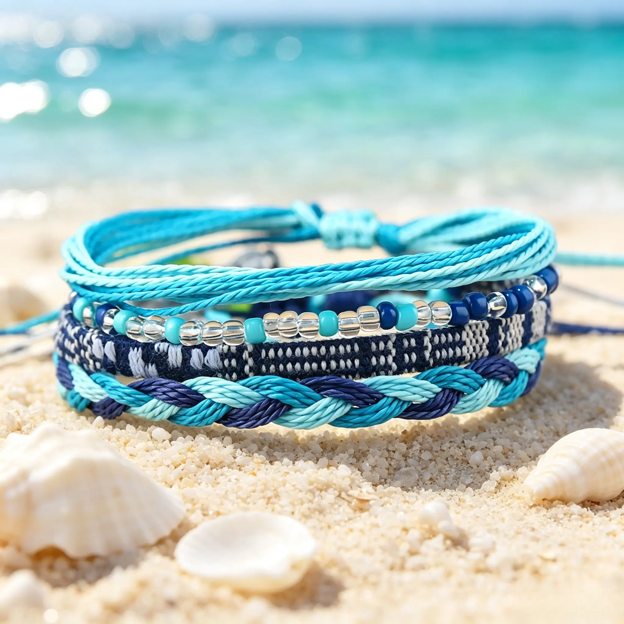 Womens Woven Cord Anklet, Colorful Water‑Resistant Fashion Accessory, Ideal For Beach Club, Summer Sports And Outdoor Activity Gifting