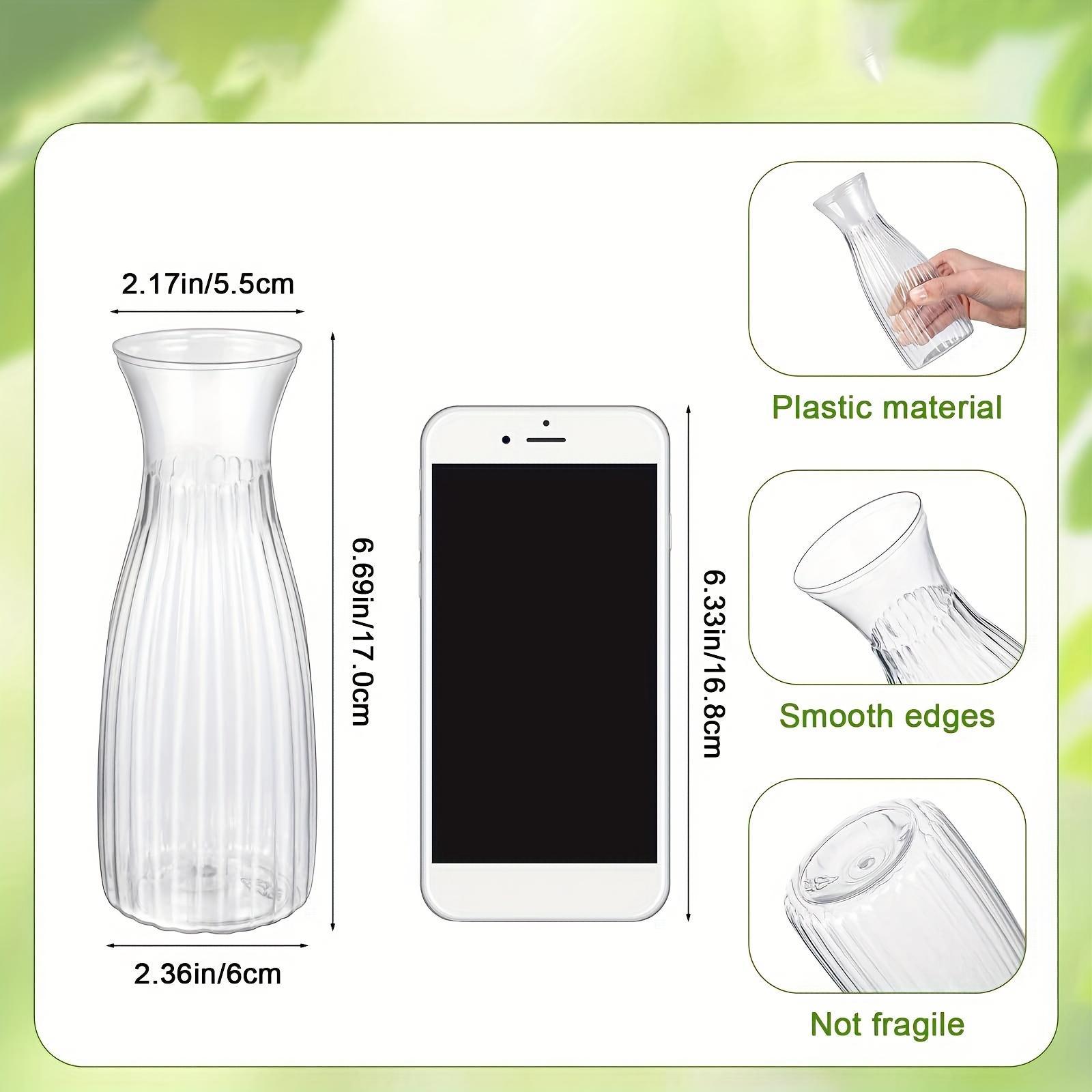 20 Piece Plastic Striped Vase Set Transparent DIY Floral Arrangement Creative Decor for Home Table Wedding Party and Holiday Decoration