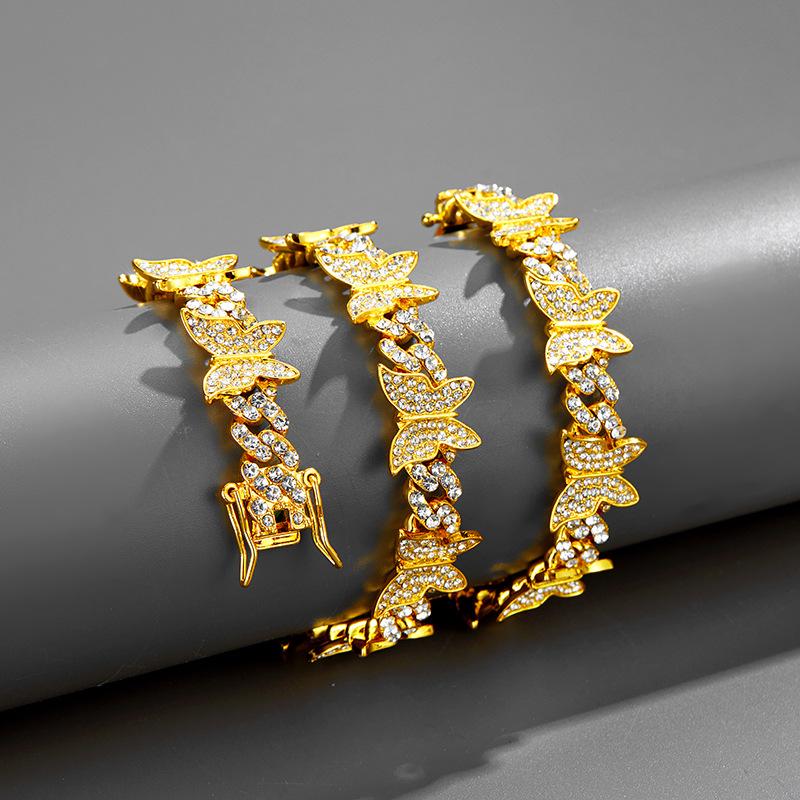 Butterfly Diamond Cuban Chain Fashionable Luxury Necklace Sweater