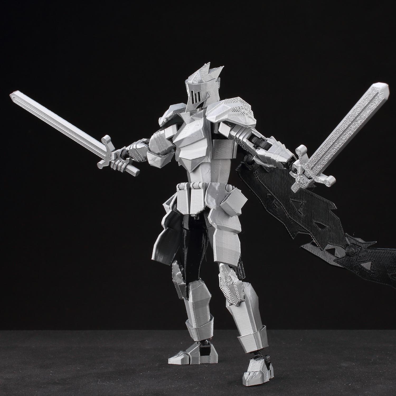 ​9L3D Lucky13 Silver Knight Robot Action Figure Dummy13 with Giant Sword T13 Multi-Jointed 3D Printed Collectible Toy Titan13​ popular