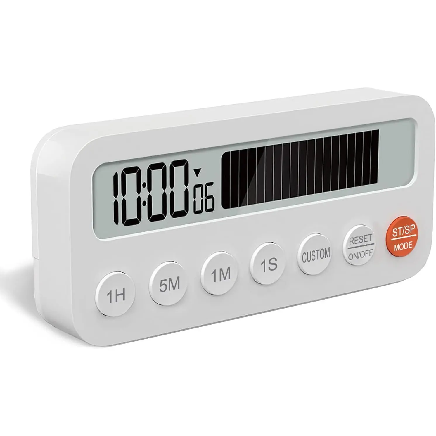 Visual Kitchen Timer Stopwatch with Progress Bar, -Set Hour Minute Seconds Timer, Silent or Loud ,  Suction, Countdown and Countup Timing, 12H/24H Time Display