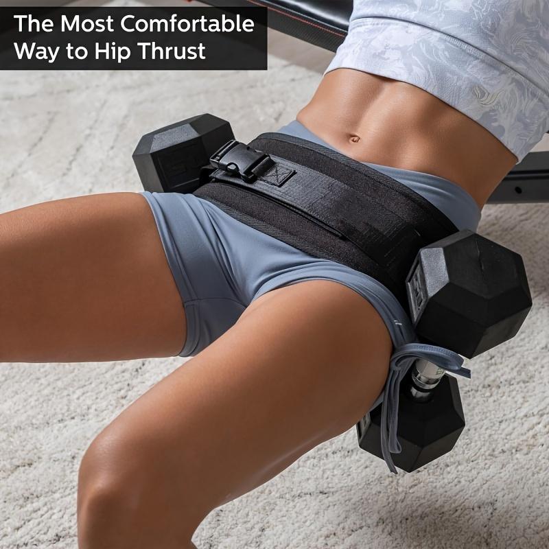 Hip Thrust Adjustable Resistance Weight Belt for Home Workouts, Kettlebell Training & Butt Shaping with Extra Cushioning and Adjustable Resistance