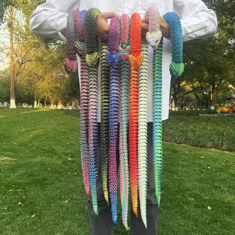 3D Printed Snake Model, 1 Count Creative Snake Model Ornament, Simulation Snake Model for Indoor & Outdoor Decor, Decorative Figurines