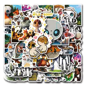 54pcs Waterproof Stickers for Car Luggage Water Cup Phone Case, Cartoon Movie the Wild Robot Graffiti Stickers, Durable & Reusable