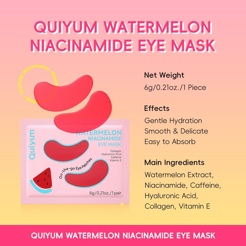 Quiyum Watermelon Niacinamide Eye Mask Patches 6g, 10pcs/20pcs Moisturizing Eye Masks