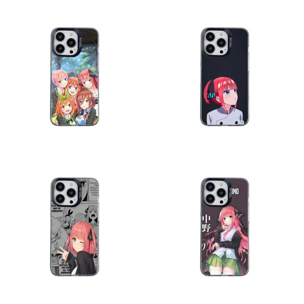 "The Quintessential Quintuplets" anime-themed iridescent silver phone case—compatible with iPhone 12 through 17 and Samsung S22 through S26 series. Features a refined texture and offers full-coverage drop protection; the perfect gift choice.