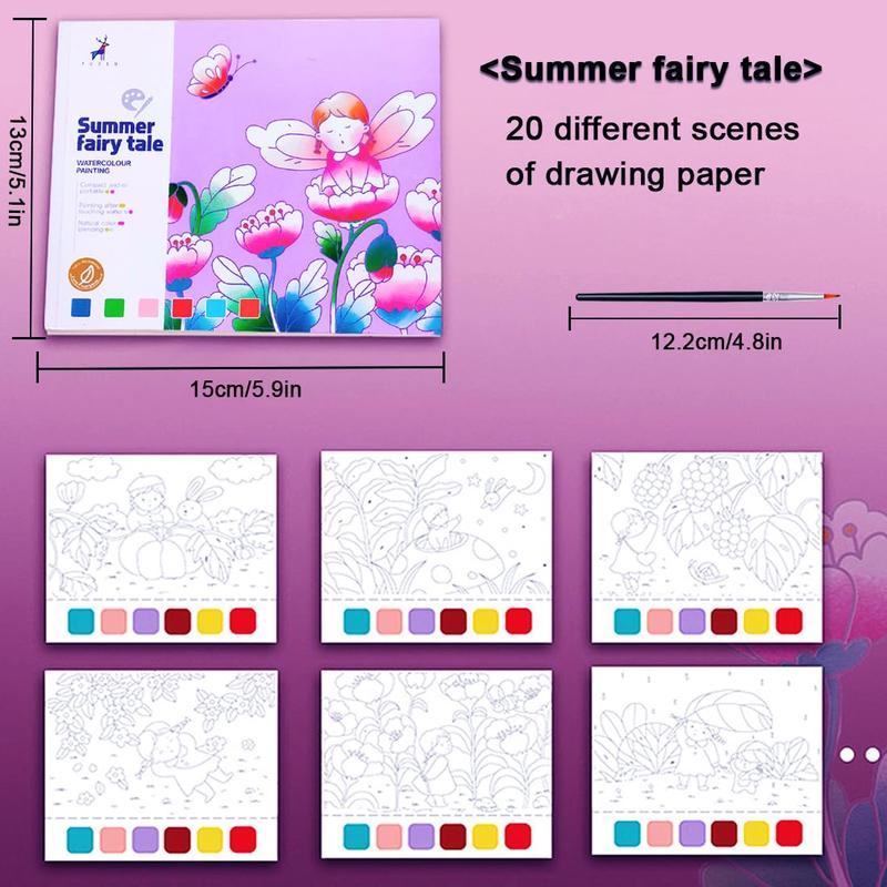 Watercolor Painting Book, Coloring Book, 1 Count Early Education Art Book, Arts And Crafts For Boys & Girls Gifts