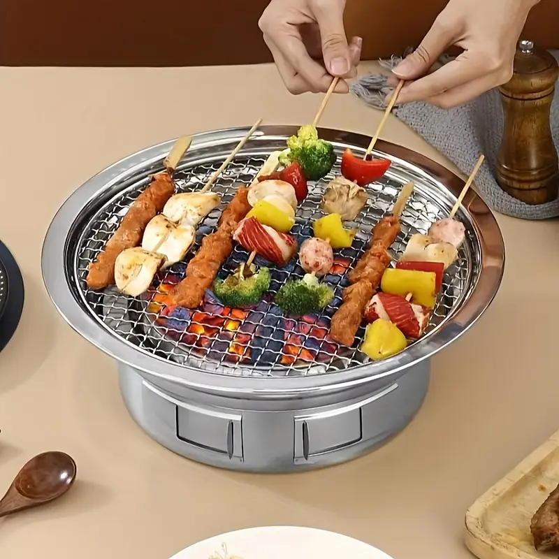 Stainless Steel Dual-Purpose Grill, Portable BBQ for Outdoor Use