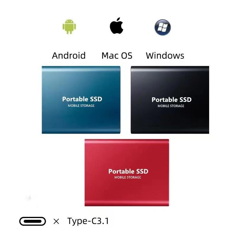 8TB 4TB 2TB Portable SSD Type-C USB 3.1 SSD Portable Flash Memory Up to 1050MB/s Portable SSD External SSD Hard Drive for Laptop Desktop PC Lightweight and Small Storage for Backups,Photos - Games Portable External Hard Driv