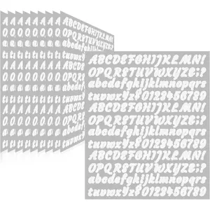 2010 count 10 Sheets Letter Stickers,Self Adhesive  Vinyl Mailbox Numbers Stickers,Alphabet  for DIY,Window,Door,Sign,,,Laptop,Scrapbook (White, 1/2 Inch)