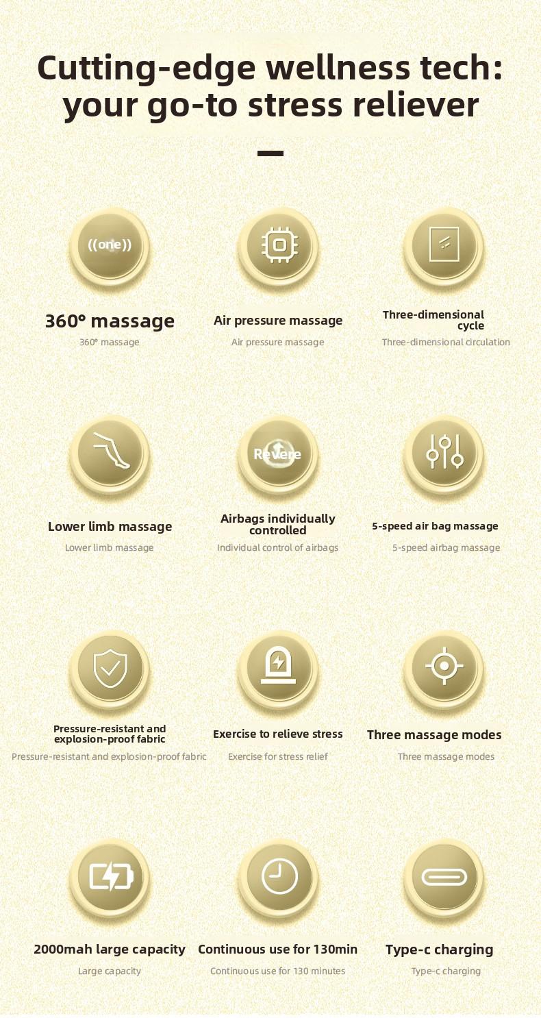 Wearable Air Wave Leg Massager, Kneading Foot Pressure Massager, Foot Therapy Machine, Leg Sleeve Airbag Leg Beauty Device