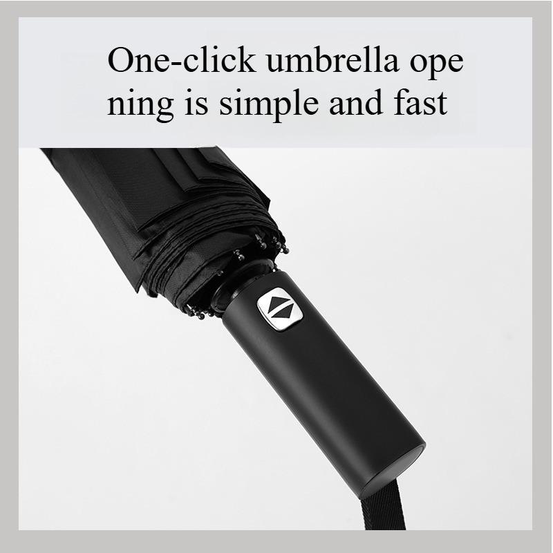 Large Automatic Folding Outdoor Umbrella, Windproof and UV Resistant Business Gift Umbrella, Durable and Compact Design for Rain or Shin