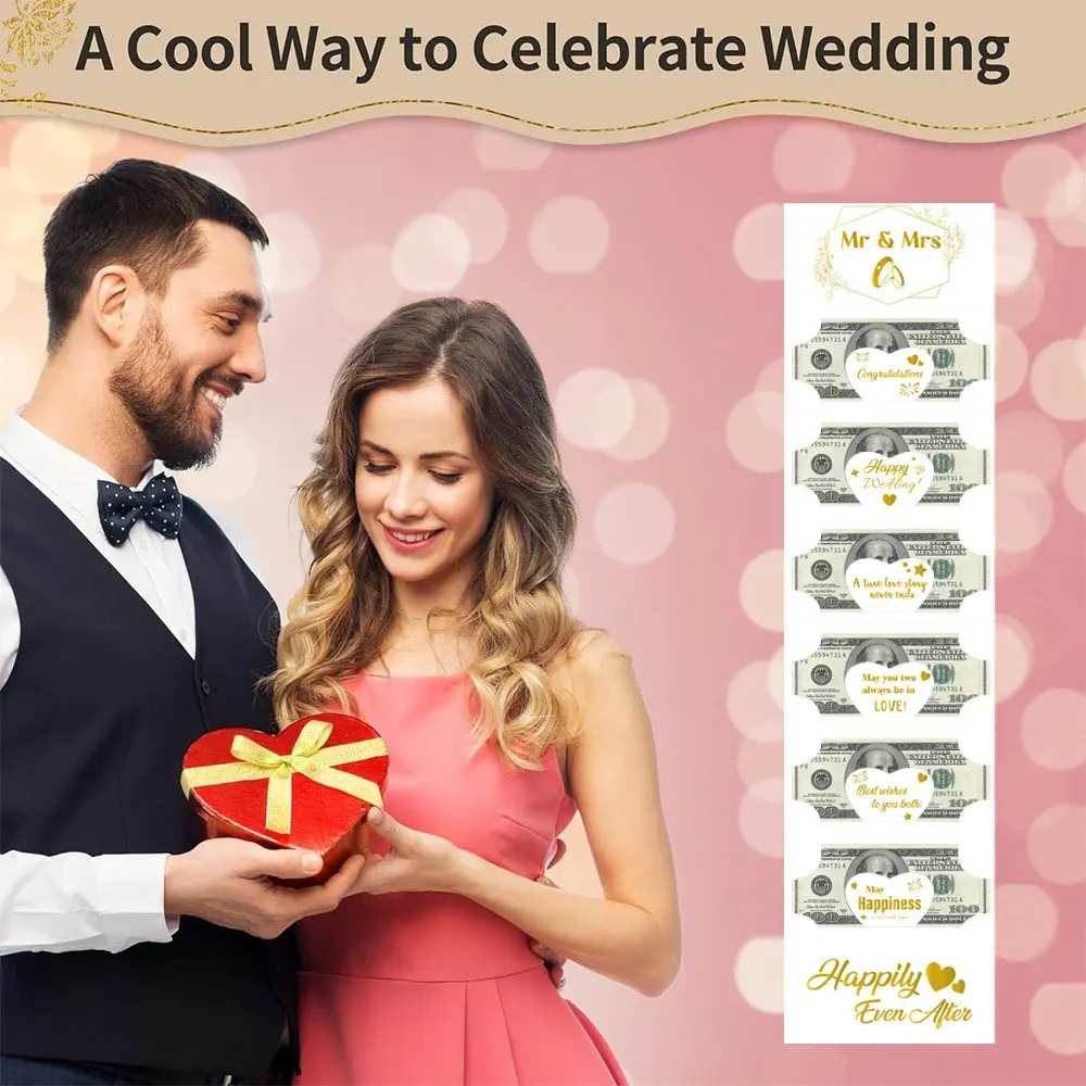 Creative Wedding Cash Holder, Blessing Money Clip, Unique Envelope Gift, Perfect for Weddings and Celebrations