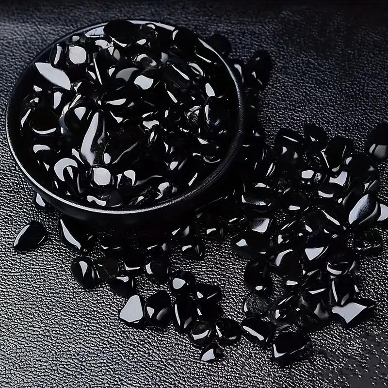 Natural obsidian gravel pack, 100g irregular demagnetized stone, suitable for aquarium, fish tank decoration and vase filling