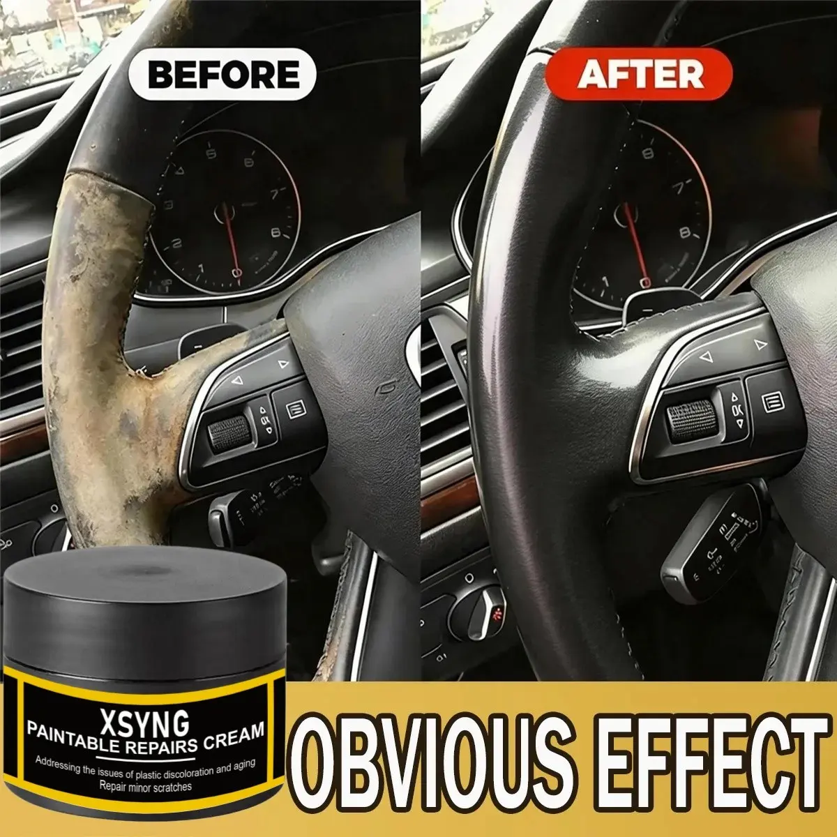 Car Leather Plastic Renewal Wax, Scratch-Resistant Repair Wax, Interior Seat Steering Wheel Restoration, Automotive Care Product