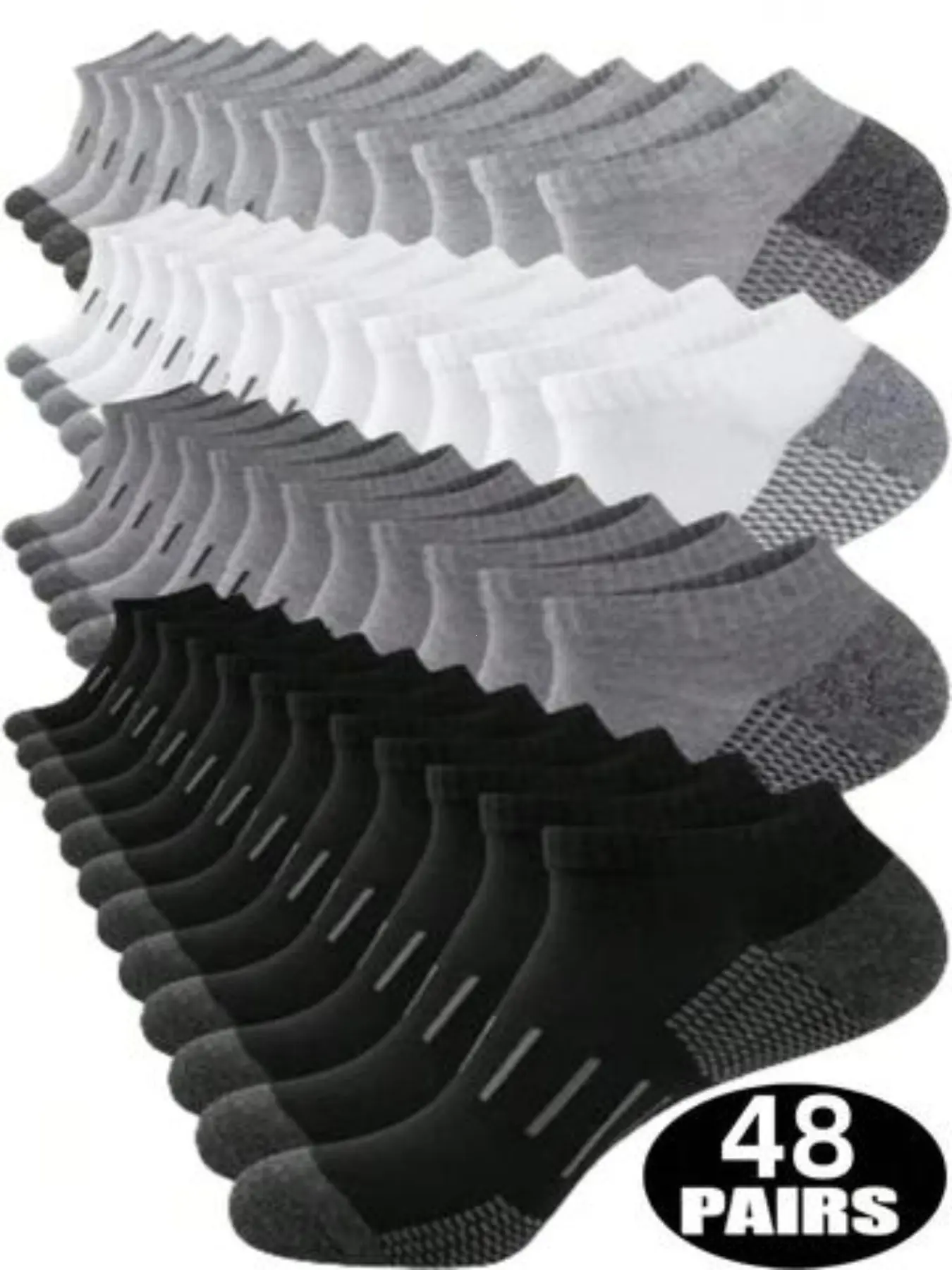 Men's Low Top Ankle Socks, Breathable Sporty Short Socks, High Elastic Outdoor Running Socks, Comfortable Anti-Odor Antibacterial Socks, Sports Running Socks