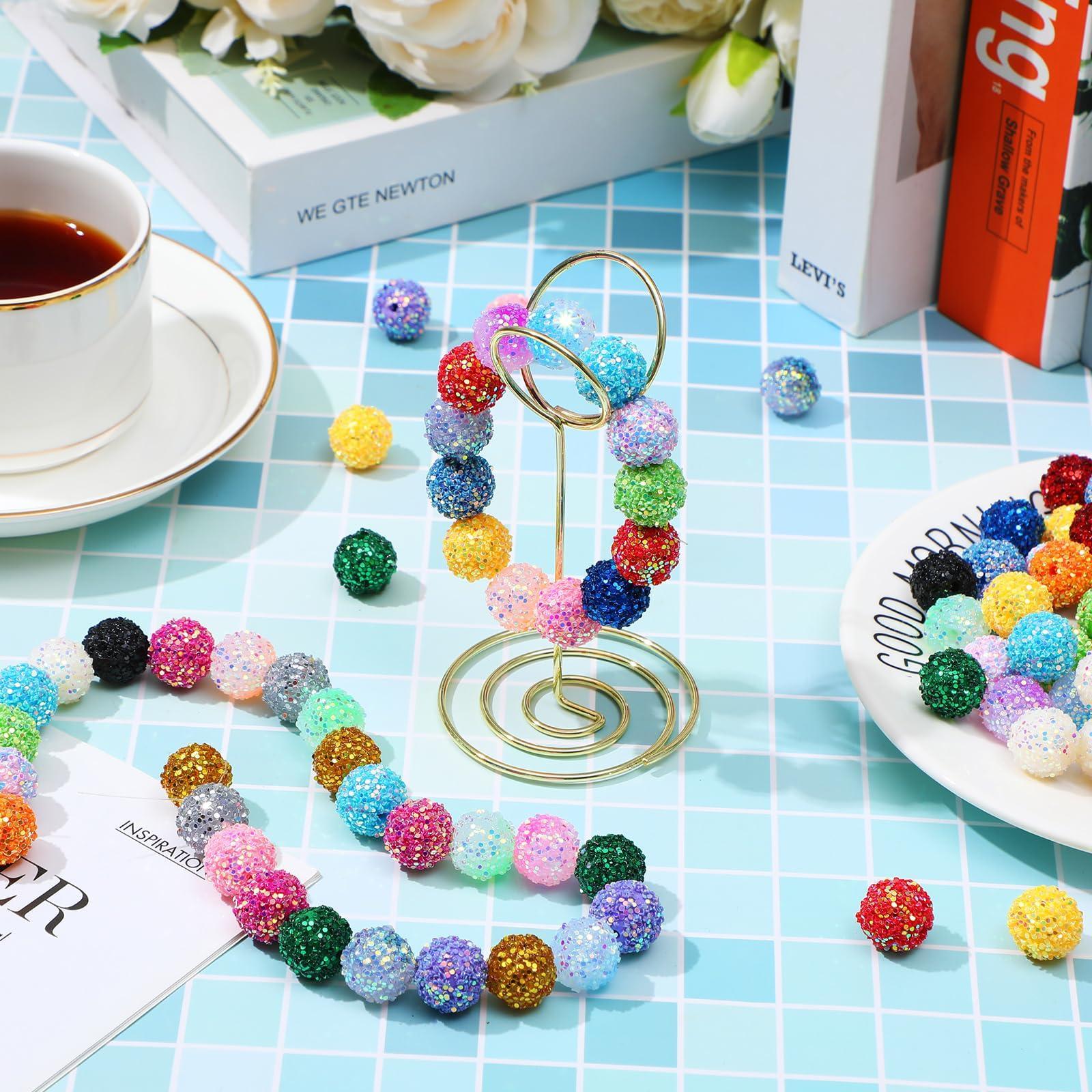 16mm Acrylic Beads Mix Crystal Beads Glitter Beads for Making Jewelry, 10pcs DIY Handmade Bead Bracelet Pendant Pen Key Chain, Special Decorative Accessories(Random Color), Christmas, Christmas Gift, Mixed Beads, Diy Beading
