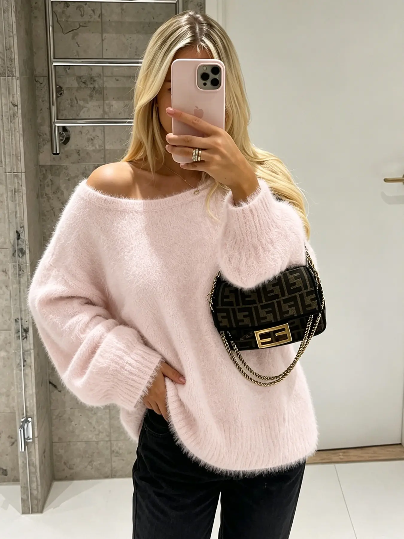 Autumn Winter Off-Shoulder Imitation Mink Velvet Sweater, Fall Knitwear, Loose Knit Top, Chic Casual Street Style, Perfect for Dates and Leisure