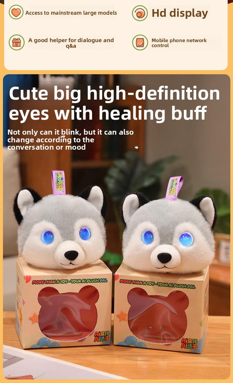 AI Talking Plush Toy Emotional Companion Smart Interactive Stuffed Animal Multi Language Voice Chat Cute Panda Husky Bear Doll for Kids Adults Stress Relief Sleep Buddy Birthday Gift Valentines Mothers Day Gift
