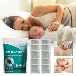 Ximonth Herbal Mite Remover Sachets - 10 Packs Natural Plant Extract Dust Mite Repeller, Safe for Family & Pets, Fresh Scent Sachet for Bedding, Mattresses, Closets, and Sofas (Indoor & Outdoor)