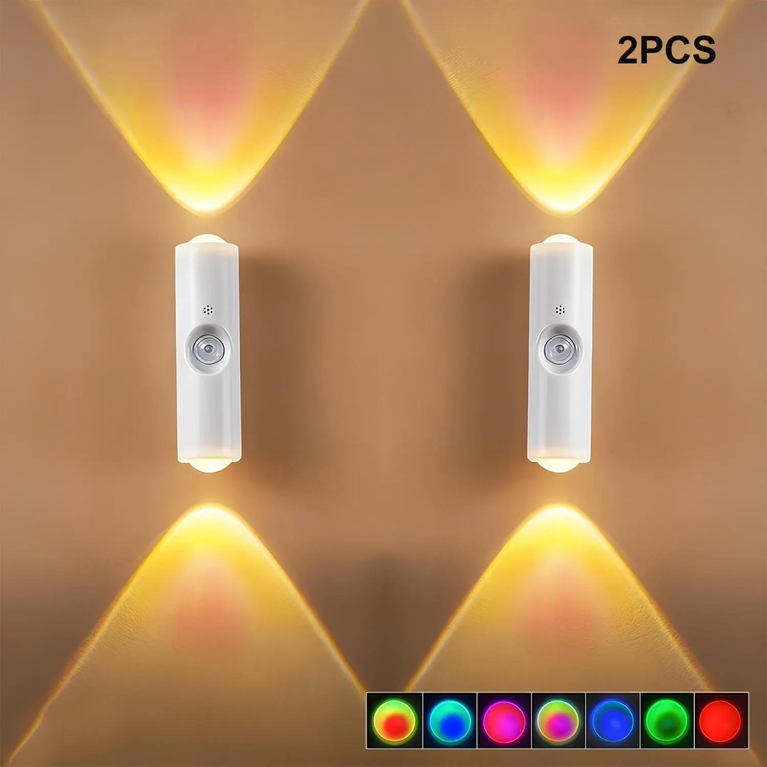Smart Rechargeable Motion Sensor Night Light, RGB Gradient LED Wall Lamp, Dimmable Magnetic Stick-On Light with USB Charging, Long Battery Life for Bedroom, Stairs, Closet & Home Decor