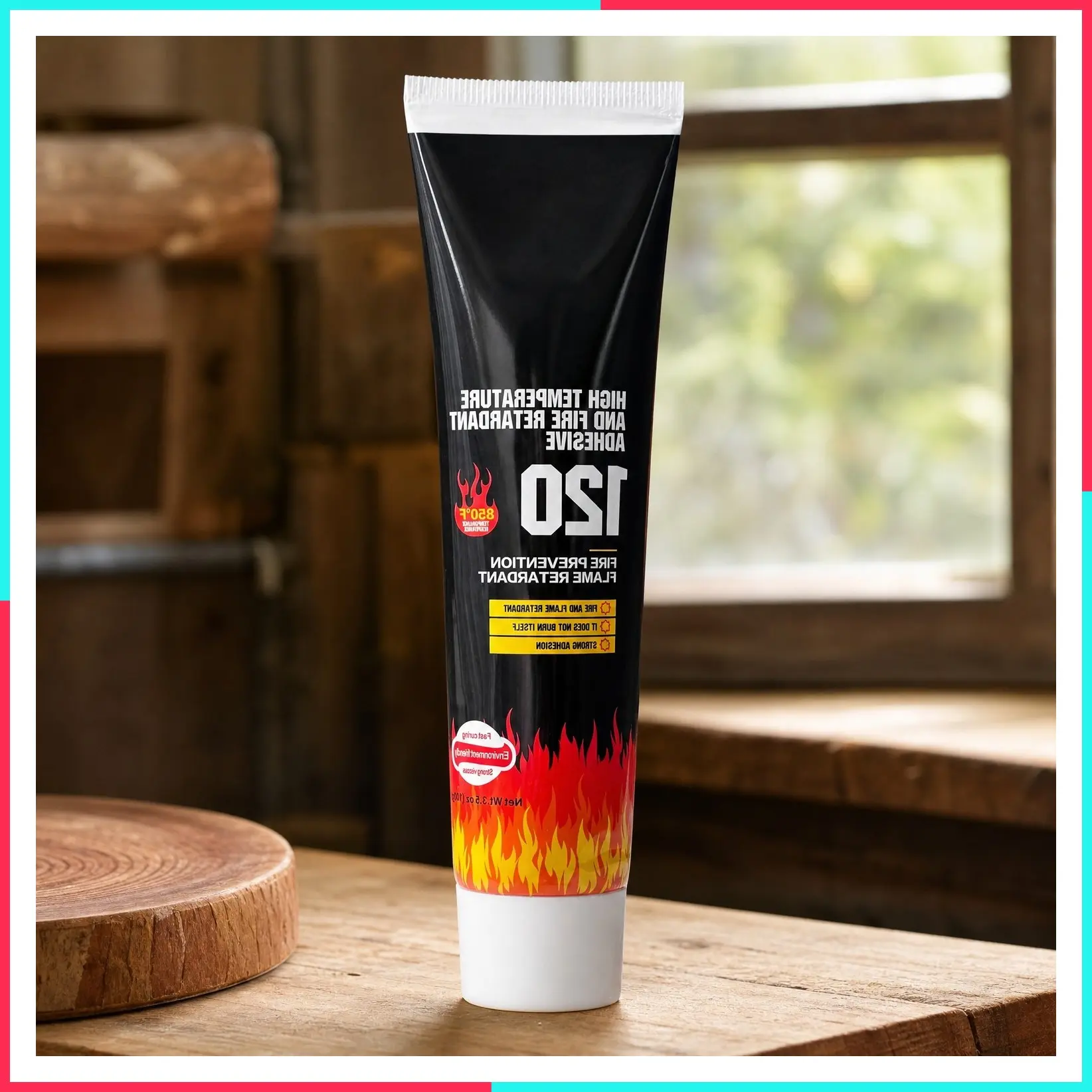 Wood Stove Door Gasket Cement, 850°F RTV High Heat Silicone Sealant Adhesive, High Temperature Resistant, Black, 100ml