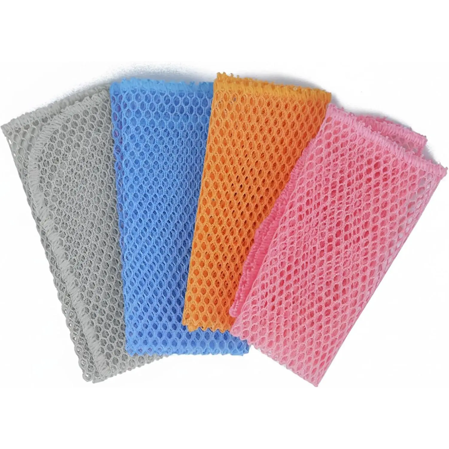 4pcs Heavy Duty Synthetic Dish Scrubbers - Non-Scratch Scouring Pads, Odorless Long-Lasting Mesh Cleaning Cloths - Replace Sponges for Modern Kitchen, Pot Usage, Daily Use
