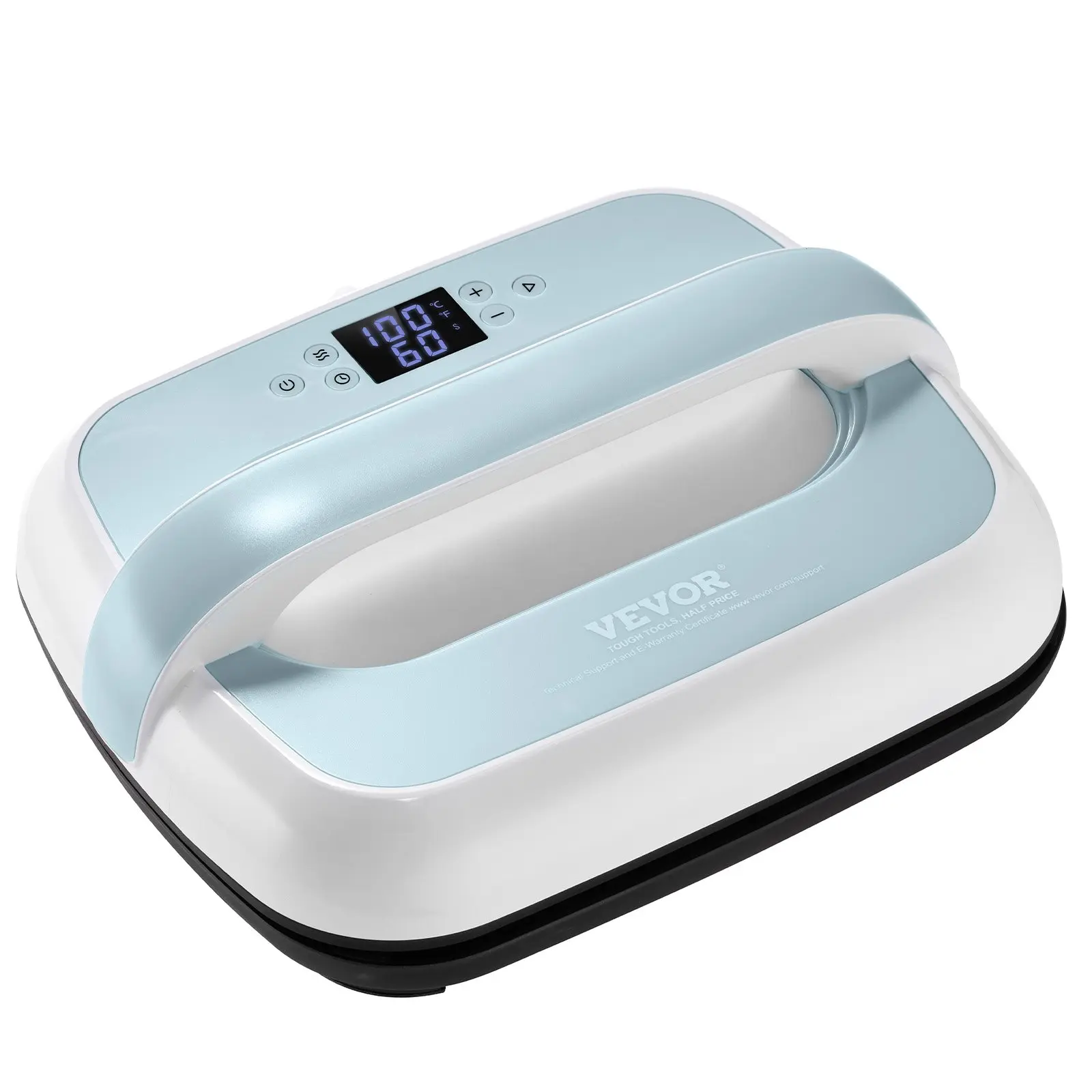 【DealsForYouDays】VEVOR Heat Press Machine, 12x 10 inches Portable Heat Press, Dual-Tube Even Heating, Heat Transfer Machine with Precise Temp Control and Auto-Off, Sublimation Machine for T-shirts/Bags, Blue+White