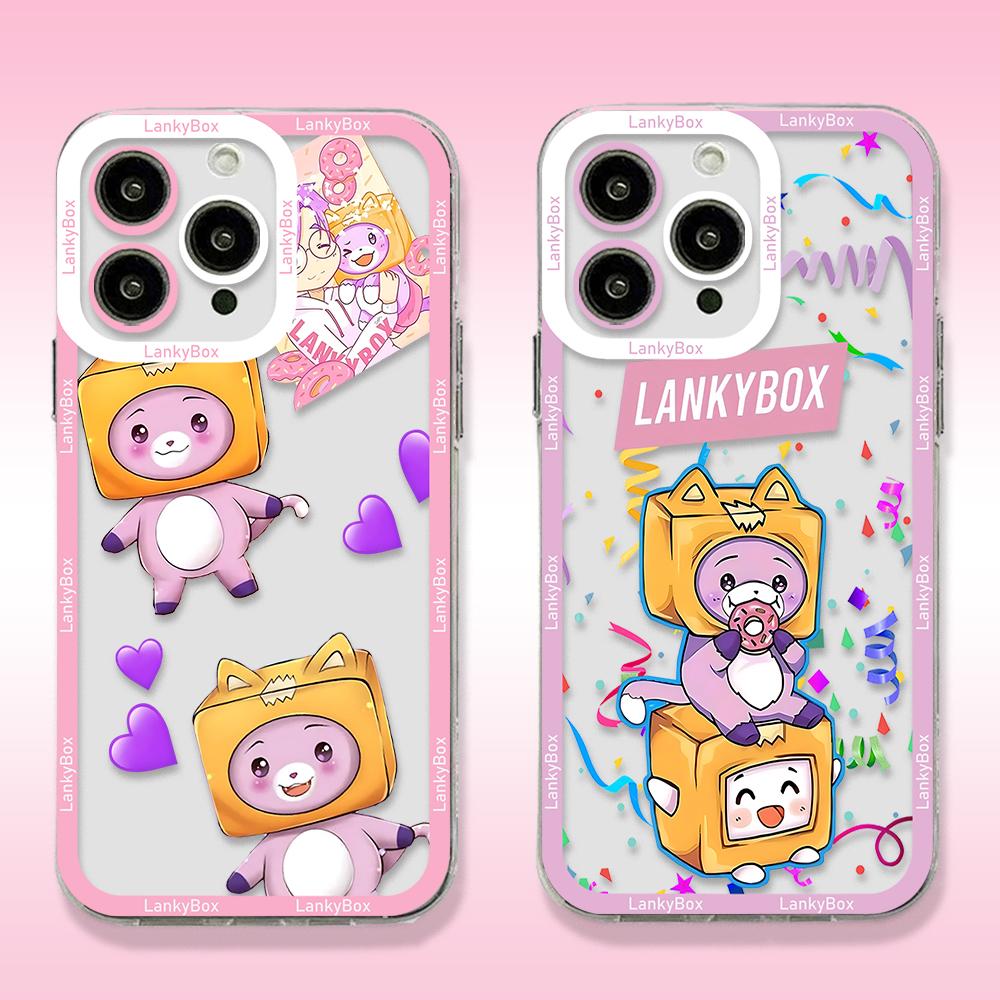 Cute Cartoon LankyBox Phone Case For iPhone 17 16 15 14 13 12 11 Pro Max Plus Transparent Cover