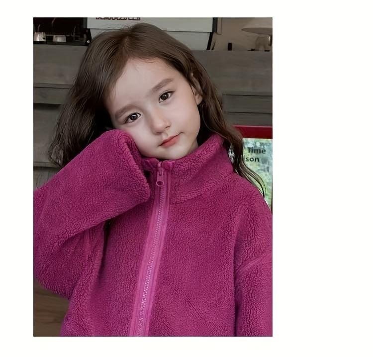 Girls' & Teens' Reversible Zip-Up Coat - Dual-Sided Winter Jacket, Full-Zip Front Closure, Stand Collar, Loose Fit Outerwear for School, Everyday & Formal Events - Easy-Care Polyester Lining, School Jacket, Stylish Pockets, Durable Construction, Fleece Li