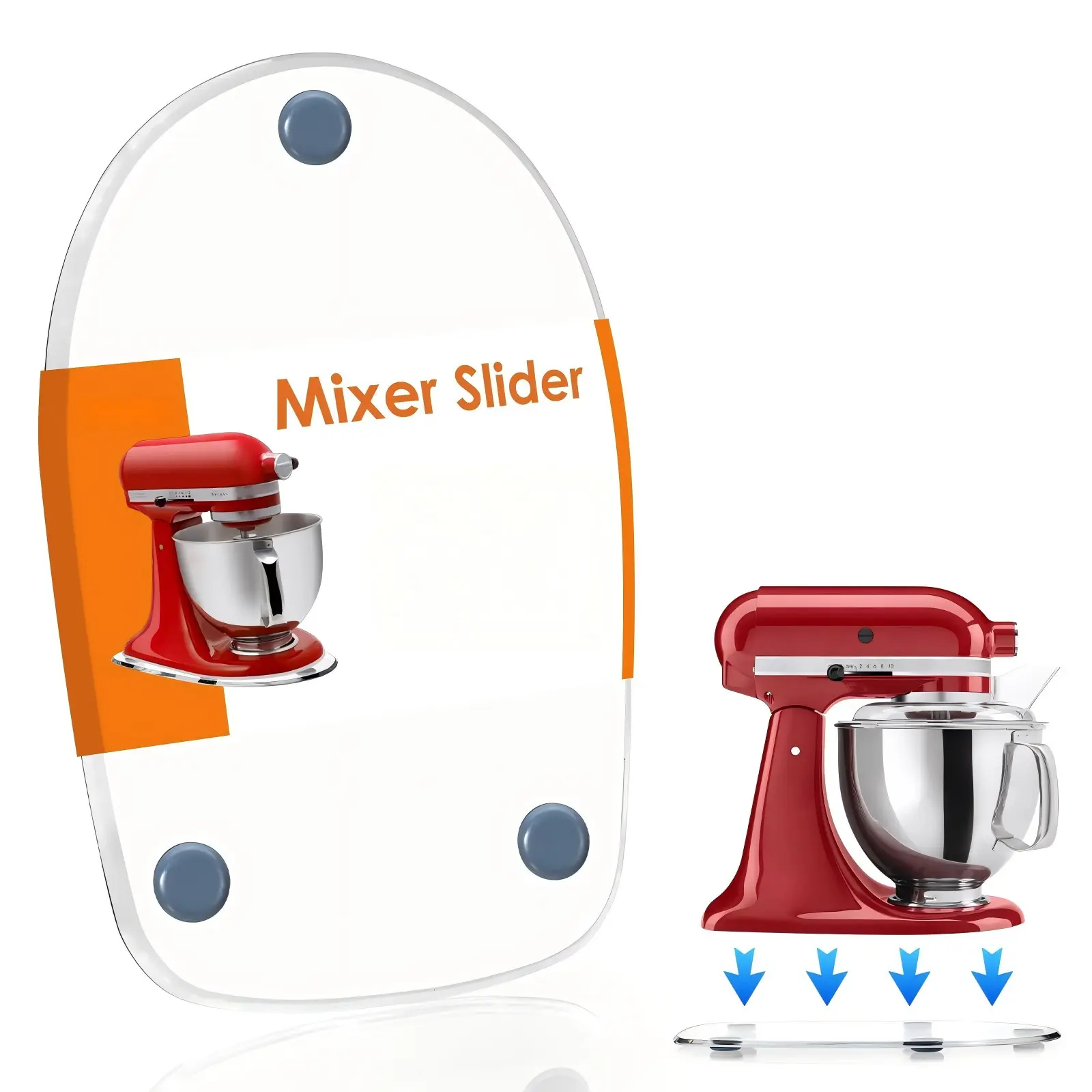 Thick Acrylic Blender Slider for Kitchenaid, Durable Heavy-Duty Blender Tray, Transparent Blender Accessory, Fits 4.5-5 Quart Stand Mixers