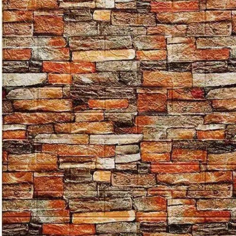 3D Wall Sticker Panel, Self-adhesive Waterproof Foam Brick Wallpaper, Easy Install Durable Design Wall Decor for Living Room & Bathroom