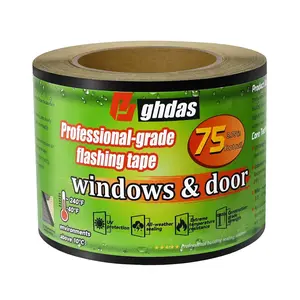 2 Pack Flashing Tape for Windows & Doors,3.75" x 75', Industrial Strength for Windows, Doors, Weather-Resistant, UV-Resistant, -Resistant,   Adhesive, Black